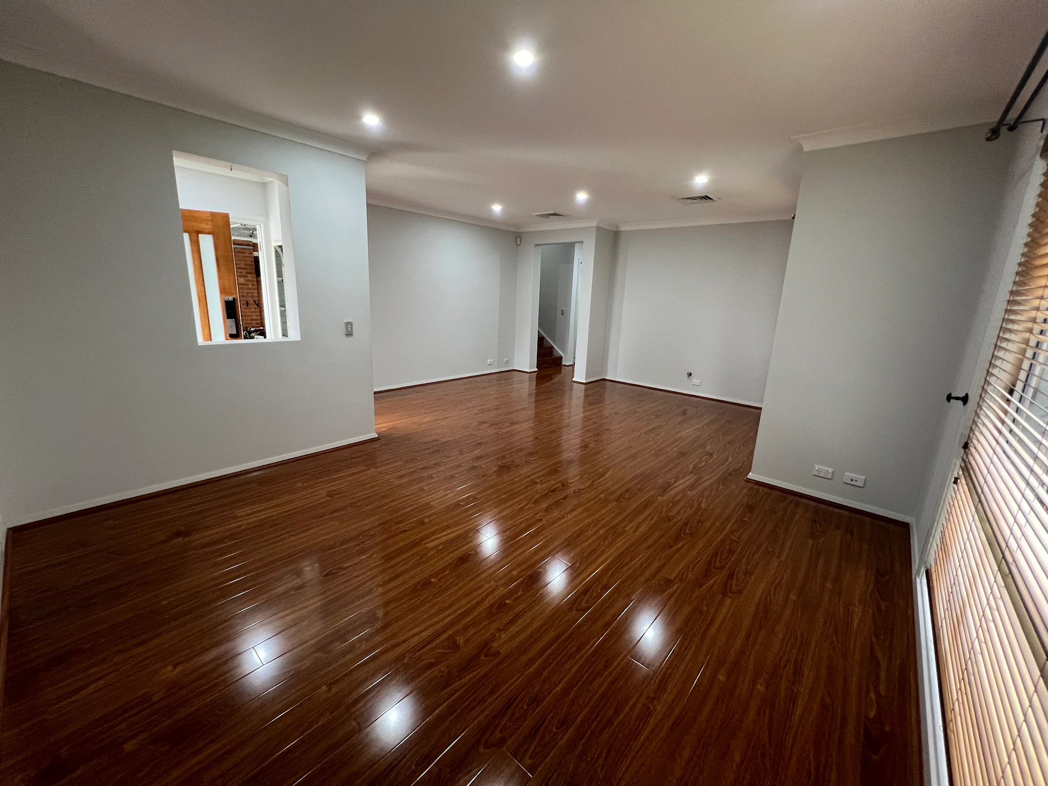 Finished timber floor and living area