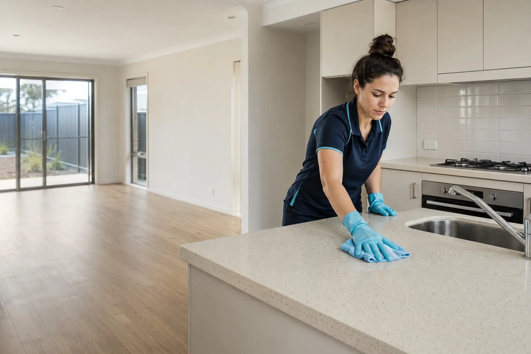 Bright empty rental home with clean neutral walls
